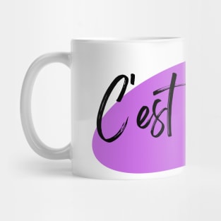 French C'est la Vie Purple Mug